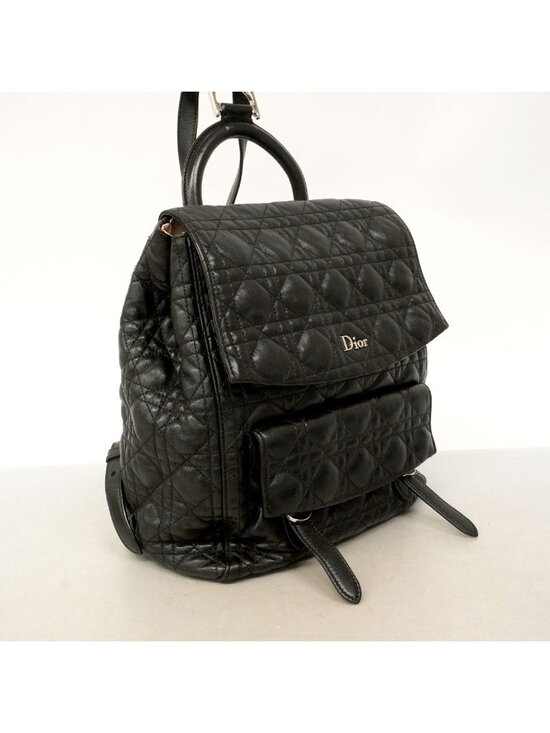 Dior Backpack Cannage Leather Black Silver main image 4
